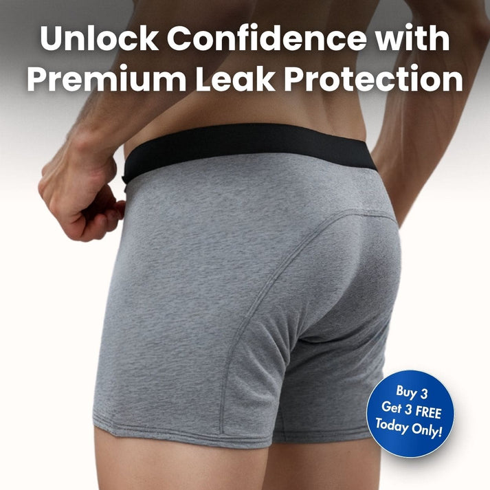 Men’s Maximum Absorbency Cotton Boxer Briefs