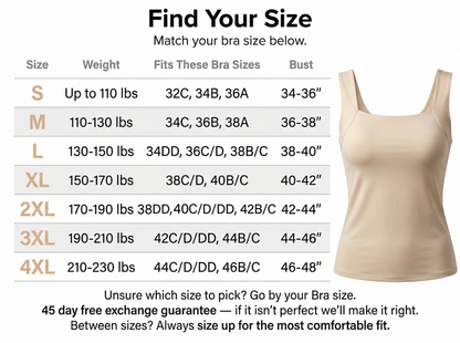 Secello Built In Comfort Bra Tanktop