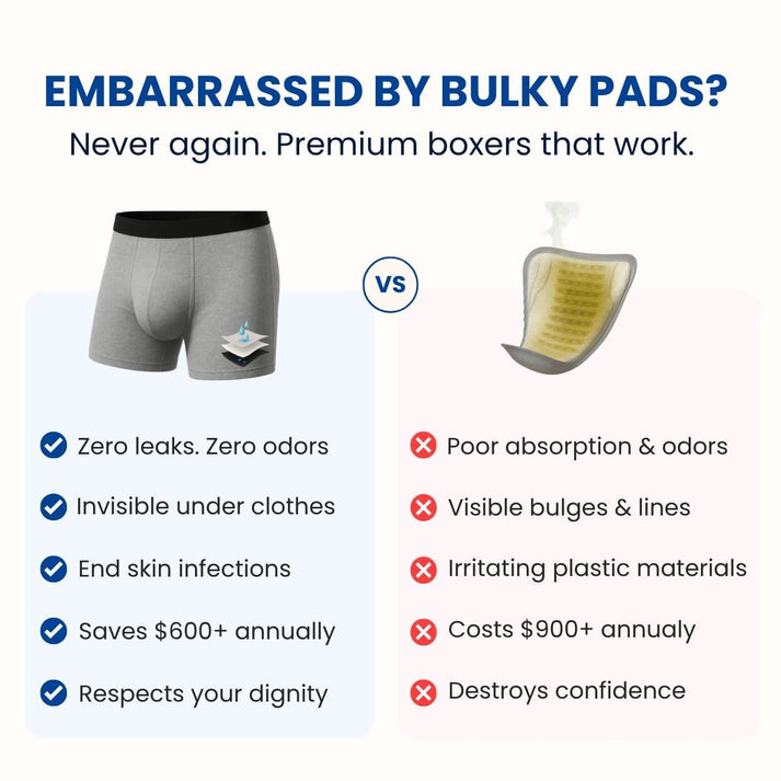 Men’s Maximum Absorbency Cotton Boxer Briefs