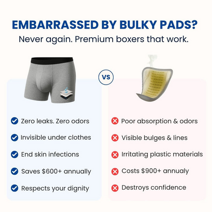 Men’s Maximum Absorbency Cotton Boxer Briefs